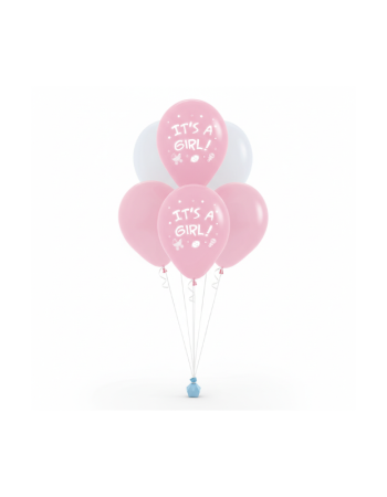 Blush Baby Girl 7 Balloon Bouquet