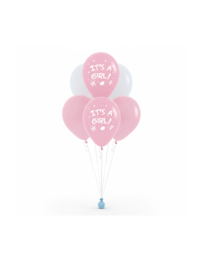 Blush Baby Girl 7 Balloon Bouquet