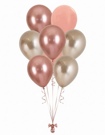 Rose Gold 10 Balloon Bouquet