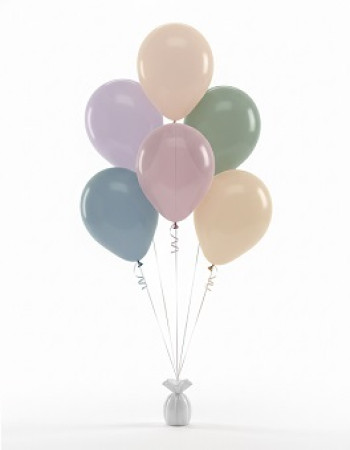 Dusk Dream 6 Balloon Bouquet on a weight
