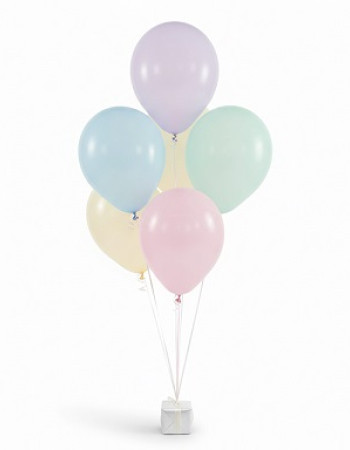 Cotton Candy Pastel 5 Balloon Bouquet on a weight