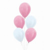 Pink Satin Luxe 5 Balloon Bouquet on a weight