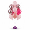 Pink shades 12 Balloon Bouquet on a weight
