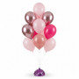 Pink shades 12 Balloon Bouquet on a weight