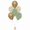 Soft Sage Luxe 6 Balloon Bouquet on a weight