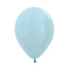Satin Sky Luxe 12 Balloon Bouquet on a weight