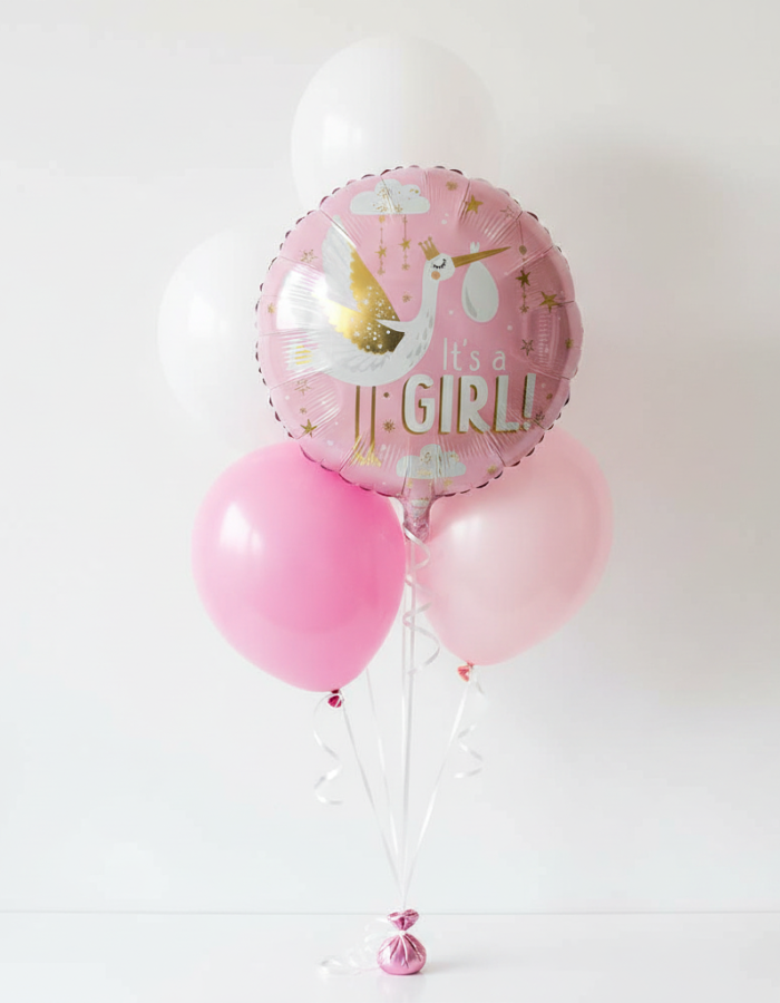 Special Delivery Baby Girl Balloon Bouquet