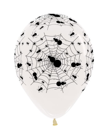Spider On web 12inch Printed Latex Balloon
