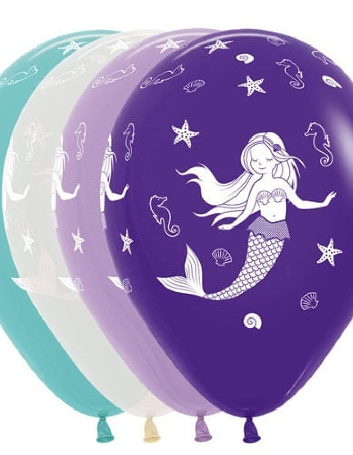 Mermaid 12Inch Solid Assorted Balloons