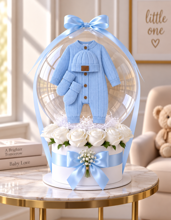 Cozy Blue Bubble Gift Box