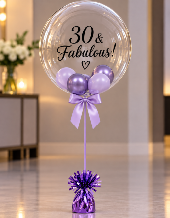 Personalized Bubble Balloon with Mini Balloons and Bow