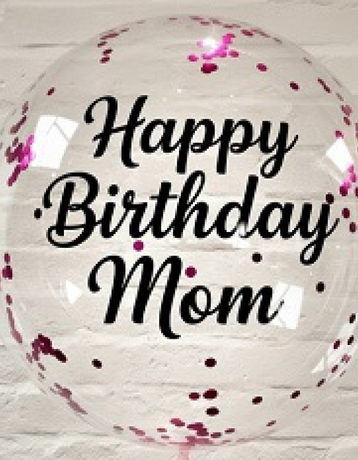 Clear Confetti Personalized Bubble