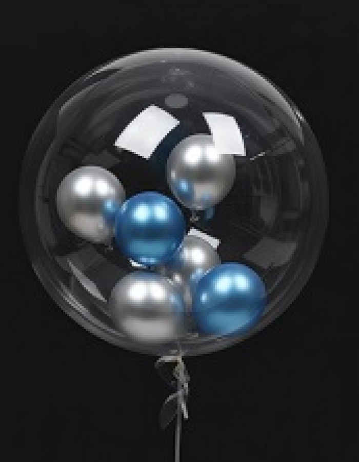 Clear Bubble with small balloons inside (6 balloons inside)