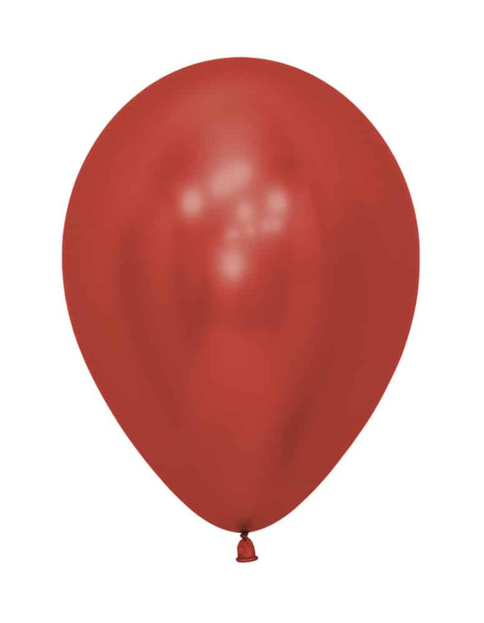 12 Inch Chrome Reflex Crystal Red Helium Balloon