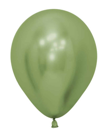 12 Inch Chrome Reflex Lime Green Helium Balloon