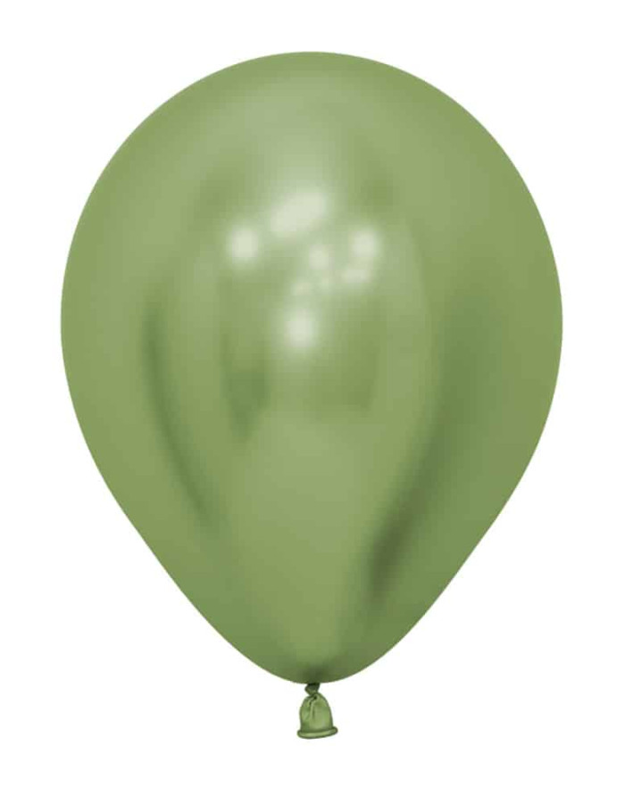 12 Inch Chrome Reflex Lime Green Helium Balloon
