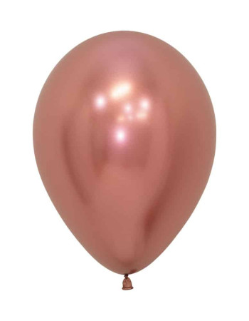 12 Inch Chrome Reflex Rose Gold Helium Balloon