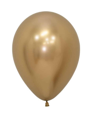 12 Inch Chrome Reflex Gold Helium Balloon