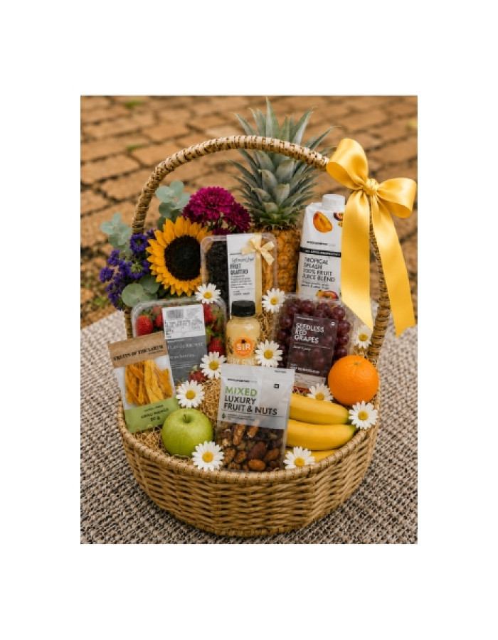 Fresh Bloom Fruit Basket Gift Hamper