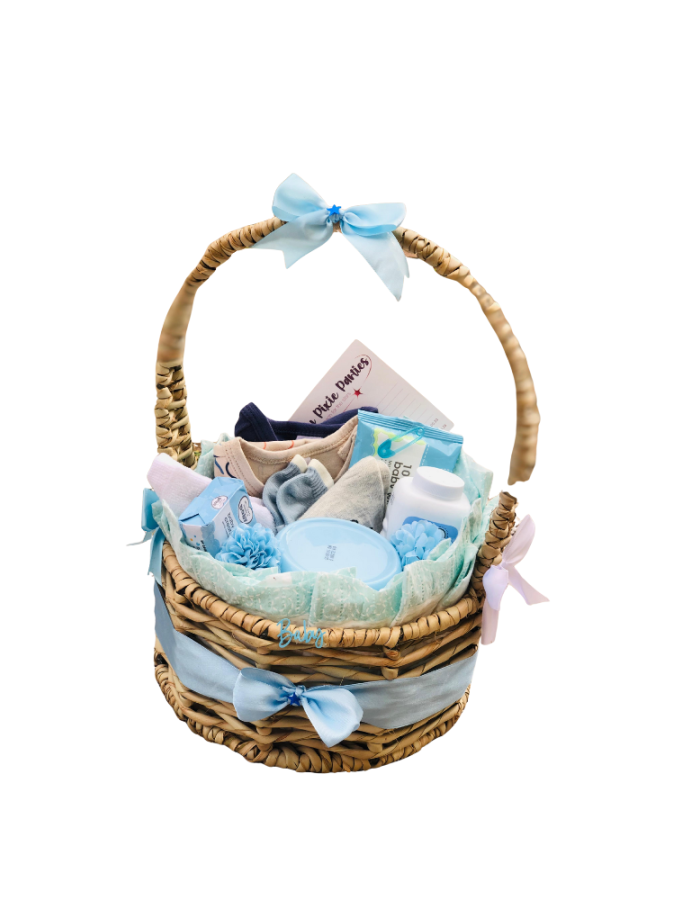 Welcome Baby Boy Woven Basket