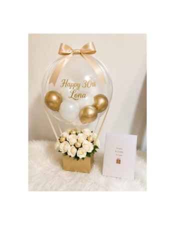 Fresh Bloom Personalized Balloon Gift Hamper