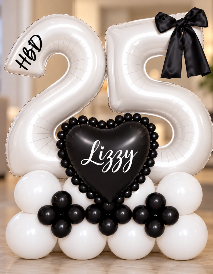Black Tie Birthday Number Stack