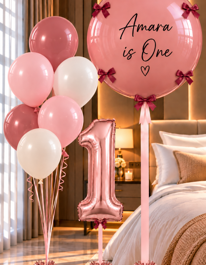 Bows & Balloons First Birthday Trio