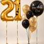 Black & Gold Milestone Balloon Set