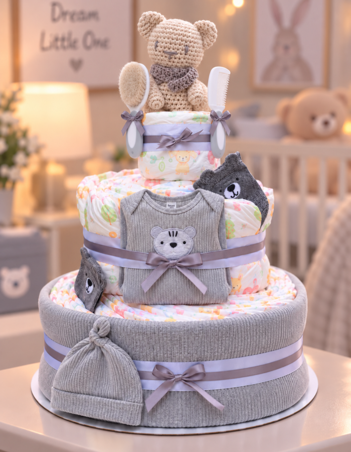 Teddy Dreams Nappy Cake