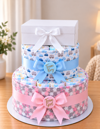 The Big Reveal Nappy Cake