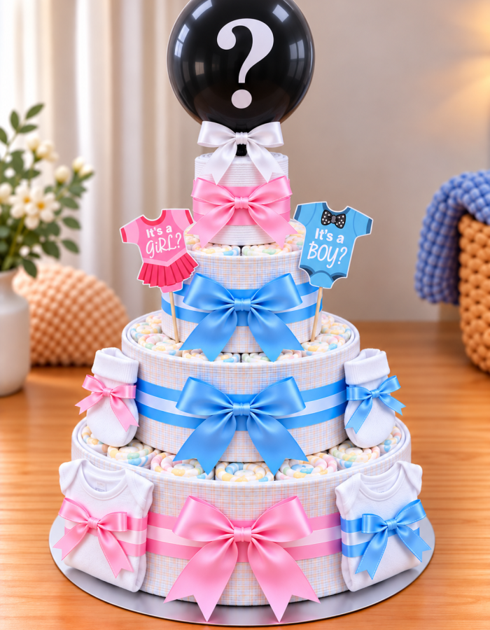 The Big Pop Reveal Nappy Cake