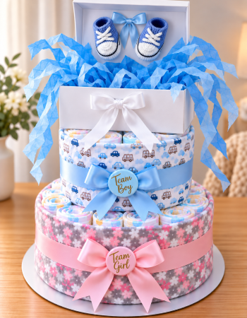 The Big Reveal Nappy Cake