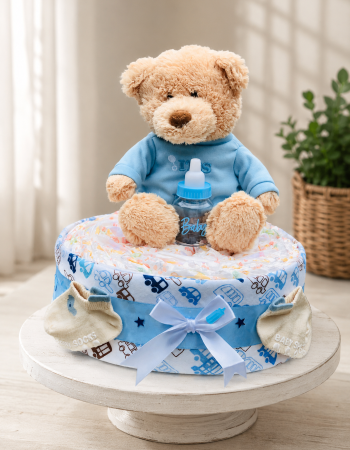 1 Tier It’s A Boy Teddy Nappy Cake