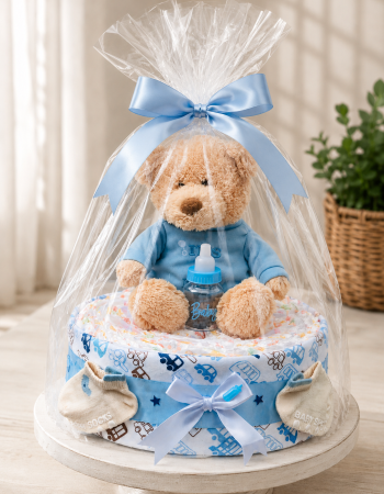 1 Tier It’s A Boy Teddy Nappy Cake