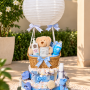 Hot Air Balloon Nappy Cake Blue
