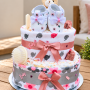 Dusty Rose 2 Tier Nappy Cake