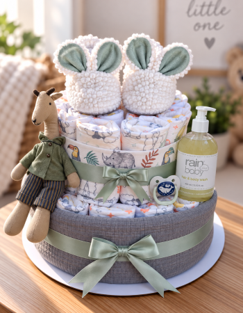Safari Sage Luxury Nappy Cake