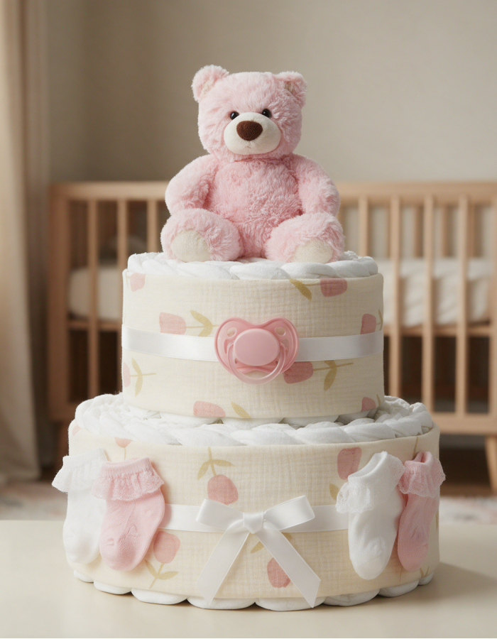 Petal Pink Nappy Cake