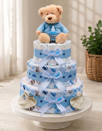 Little Traveler Teddy Nappy Cake