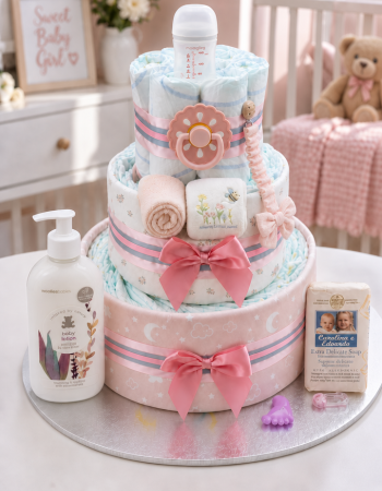 Sweet Baby Girl Nappy Cake