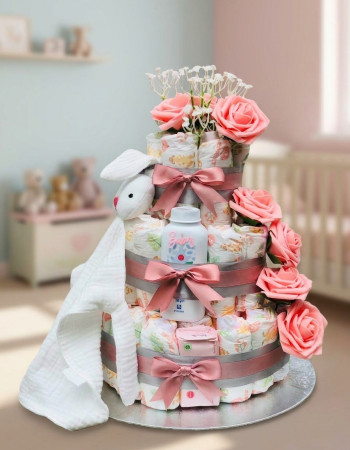 Rosewood Bunny 3 Tier Nappy Cake