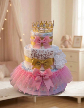 Crowned Princess Nappy Cake
