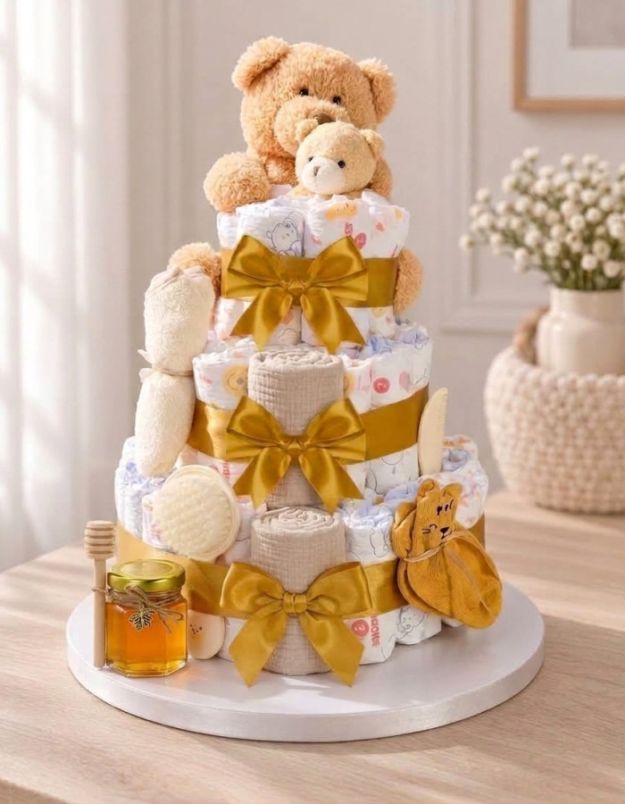 Honey Bear Nappy Cake
