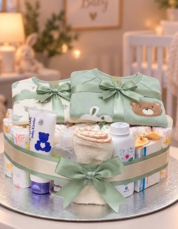 Sage & Oyster Nappy Cake